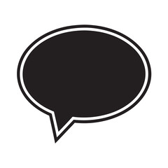 Speech bubble icon vector minimal black and white design