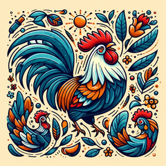 rooster vector illustration