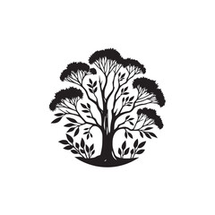 Eucalyptus silhouette icon vector design illustration