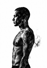 Fototapeta premium Dark smokes forming into an image of man