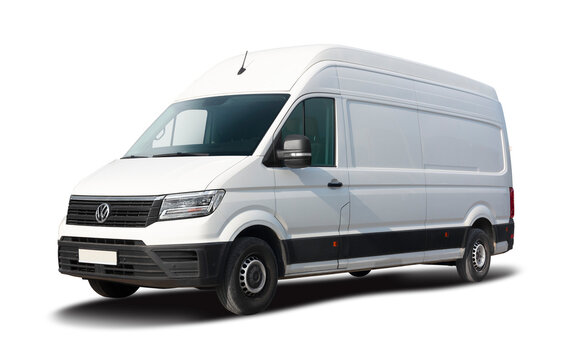 VW Crafter van isolated on transparent background. PNG	
