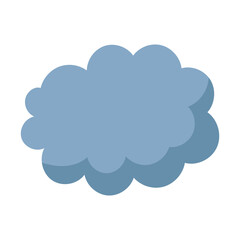 Cloudy sky with a single blue cloud against a white background. Suitable for nature, weather, outdoor themed designs, and concept art