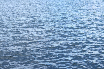 Fototapeta premium Adriatic Sea. Natural background. Space. Sea with small waves, ripples on the water. Water surface with small waves. Background