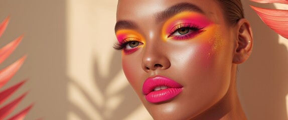 Stunning Makeup Look with Tropical Vibes.