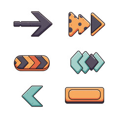 Colorful Arrow & Checkmark UI Icon Set