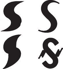 Vector Silhouette Collection of Stylish Letter 