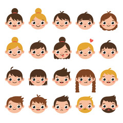 Cute & Diverse Baby Face Expressions Set