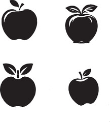 Vector Silhouette Collection of Apple Illustrations