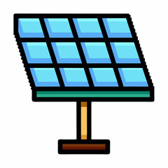 Colorful Solar Panel  Icon for Sustainable Energy Design