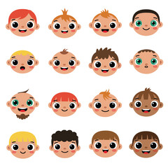 Cute & Diverse Baby Face Expressions Set