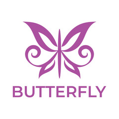 abstract butterfly flat minimalist logo design