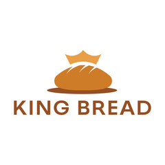 king bread bakery flat minimalist logo design