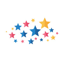 Colorful Flat Design Star Icons Set