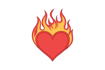 Flaming Heart Icon: Symbol of Passion and Intense Emotion
