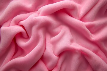Obraz premium Cozy pink fleece fabric draped elegantly on a soft surface for crafting and design projects