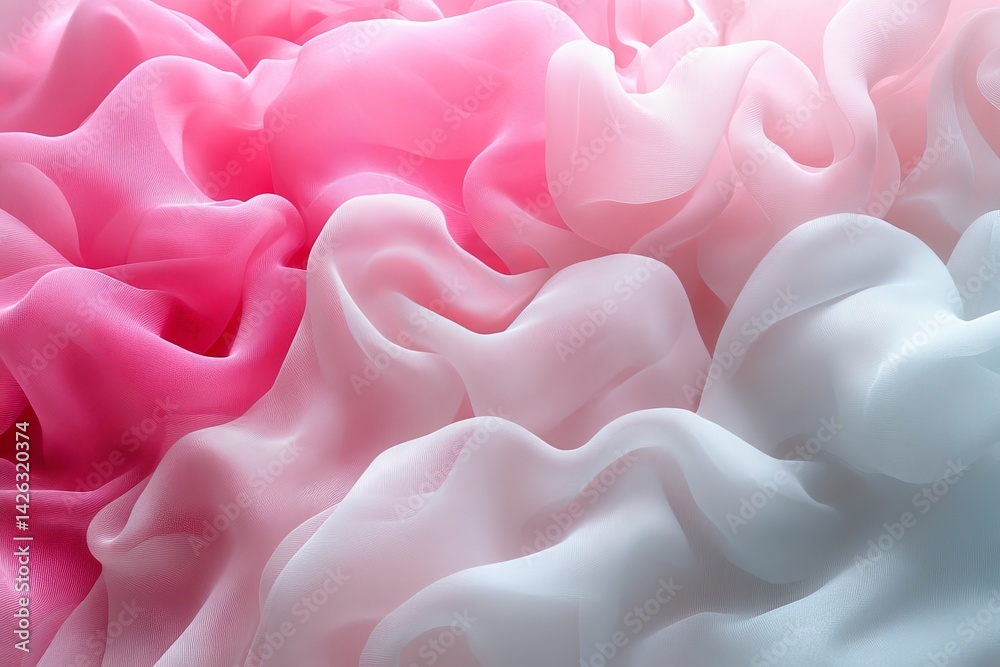 Poster delicate layers of pink and white fabric create a soft, flowing texture ideal for fashion and design