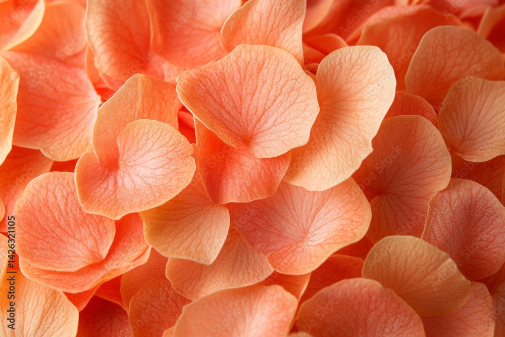 Aufkleber delicate coral petals scattered on a soft surface creating a vibrant floral display