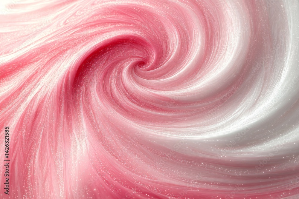Poster Swirling pink and white abstract pattern captures soft movement in a dreamlike design