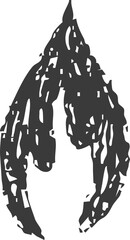 Fire flame grunge hand drawn chalk. Tattoo abstract y2k vintage simple shape. Crayon drawn red flame icon. 