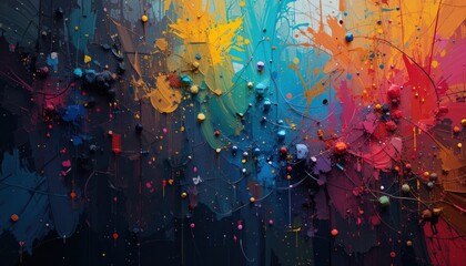 Vibrant color splash art creation urban studio abstract artwork creative environment artistic viewpoint expression of emotion