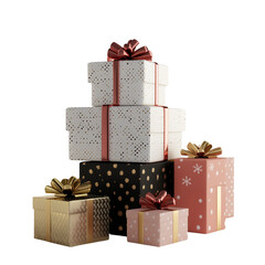 Obraz premium Heart gift box made of lace ribbon, artistic lace ribbon rectangular gift box, elegant heart-shaped lace ribbon gift box, on a transparent backgrounds