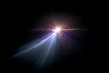 Obraz premium Bright light beam illuminating the darkness with colorful rays expanding in space
