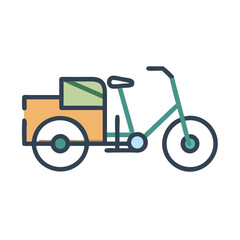 Cargo Bike Illustration: Retro Tricycle with Carrying Box for Delivery