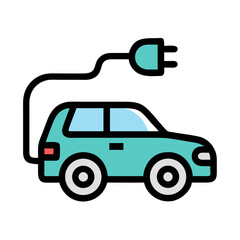 Illustration of a light blue SUV with parking sensor, on black background