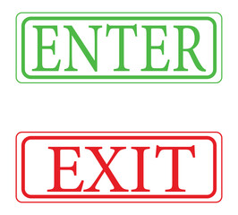 Enter exit point Sign symble. Vector illustration.