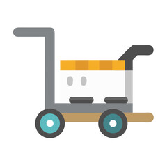 Shipping Cart Vector Illustration for Logistics, Delivery, and Transportation Concepts