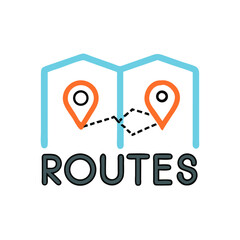Routes Logo Vector Graphic - Location and Direction Illustration Design