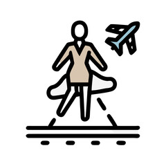 Abstract Image of a runway with plane, outfit and dress