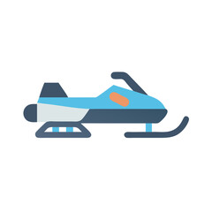 Blue Snowmobile Vector Illustration for Winter Sports and Recreation