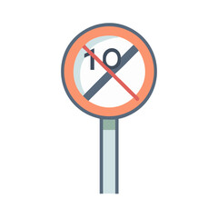 Speed Limit Sign Vector Graphic: Road Safety and Regulation, 10 Limit