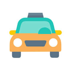 Obraz premium Cartoon Taxi Icon Illustration on Black Background for Creative Projects