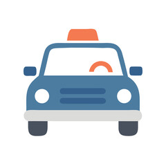 Stylized Taxi Cab Icon on Black Background for Web Design and Graphics