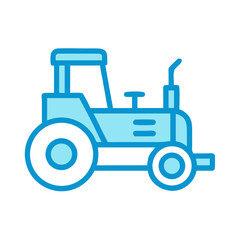 Blue Tractor Icon: Agriculture, Farming, and Rural Symbol