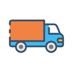 Delivery Truck Icon: Cargo, Shipment, Transportation, and Logistics Illustration