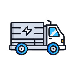 Electric Delivery Truck Icon - Sustainable Transport, Eco-Friendly Vehicle Illustration