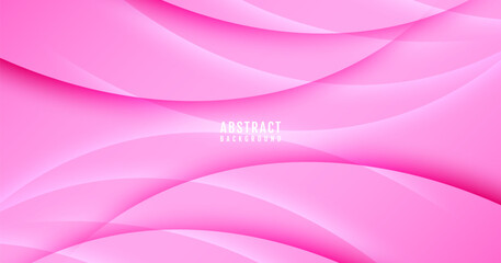 3D pink abstract background overlap layer on bright space with flowing waves effect decoration. Modern graphic design element cutout style concept for web banner, flyer, card, or brochure cover