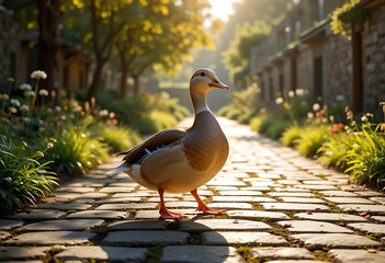 Beautiful Duck Standing In The Park