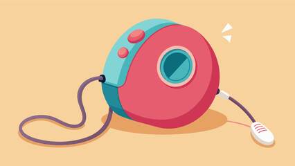 A compact dispenser with a retractable cord making it easy to dispense treats while keeping a safe distance from excitable pets.. Vector illustration