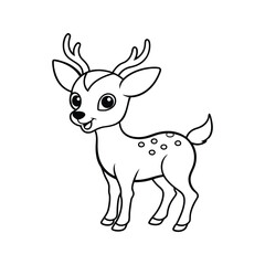 Fototapeta premium Adorable deer character design silhouette isolated on white background