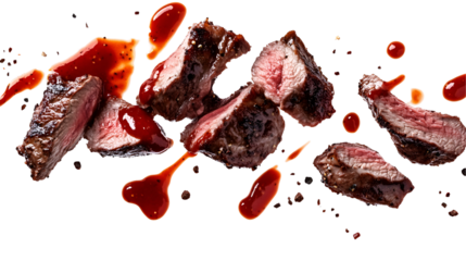 Succulent roast beef with crispy crust culinary delights food gourmet kitchen close-up view transparent background