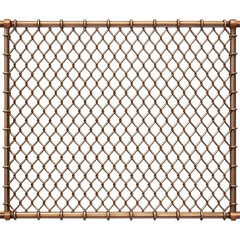 Iron net fence isolated on white background