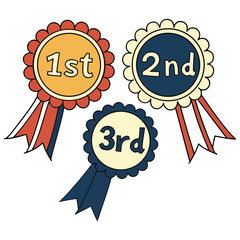 Vector illustration award medal for winner on white background .