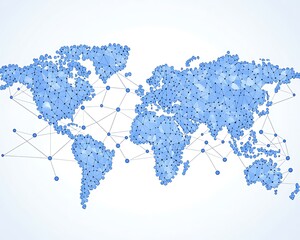 Fototapeta premium Global Network Map, Abstract Design