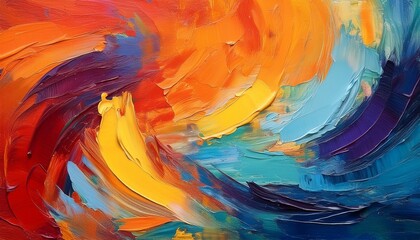 Abstract oil painting texture, thick brush strokes, rich color blending, impasto style, vibrant and expressive, high-resolution background