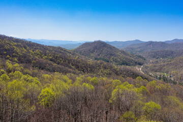 Drone shot of Appalachian mountainside
