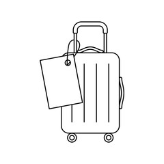 Suitcase icon. Travel illustration and tourism item.